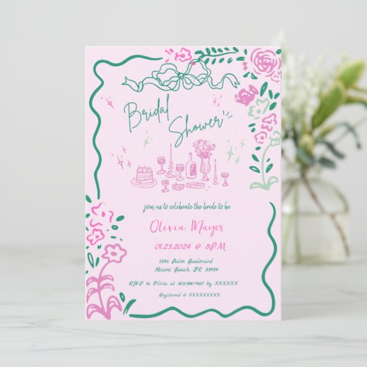 eigenzinnige hand getrokken boog krabbel golvende kaart (Staand voorkant)