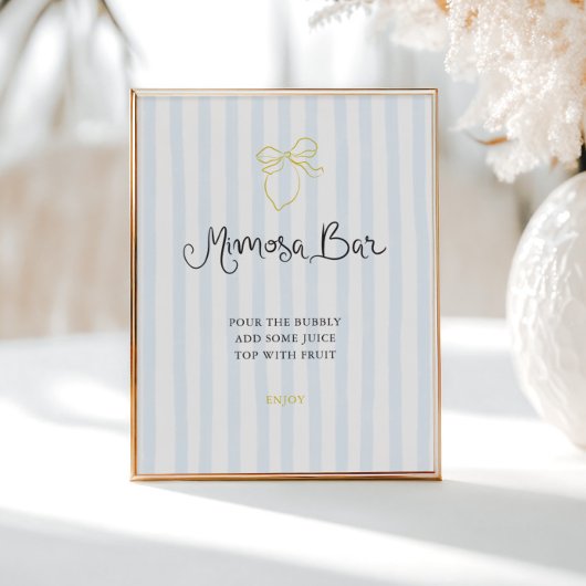 Eigenzinnige hand getrokken citroen gestreepte mim poster