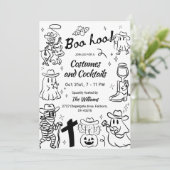 Eigenzinnige Hand Getrokken Cowboy Thema Halloween Kaart (Staand voorkant)