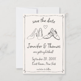 Eigenzinnige Hand Getrokken Doodle Schoenen Foto b Save The Date