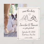 Eigenzinnige Hand Getrokken Doodle Schoenen Foto b Save The Date (Voorkant / Achterkant)