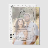 Eigenzinnige Hand Getrokken Doodles Wedding Save t Vellum Uitnodigingen (Offset (Koppel))
