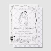 Eigenzinnige Hand Getrokken Doodles Wedding Save t Vellum Uitnodigingen (Offset (Uitnodiging))