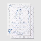 Eigenzinnige Hand Getrokken Doodles Wedding Save t Vellum Uitnodigingen (Offset (Uitnodiging))