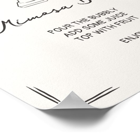 Eigenzinnige Hand getrokken Floral Urn Mimosa Bar Poster (Hoek)