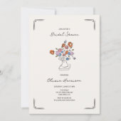 Eigenzinnige Hand getrokken Floral Urn Vrijgezelle Kaart (Voorkant)