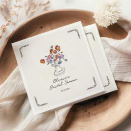 Eigenzinnige Hand getrokken Floral Urn Vrijgezelle Servet