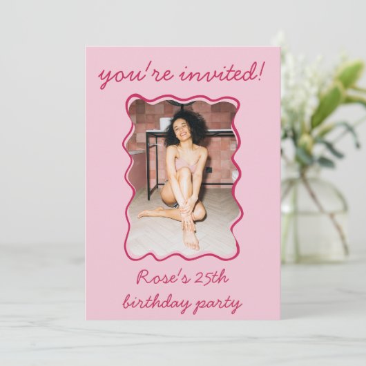 eigenzinnige hand getrokken golvende grens foto ve kaart (Staand voorkant)