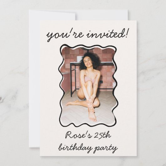 eigenzinnige hand getrokken golvende grens foto ve kaart (Voorkant)