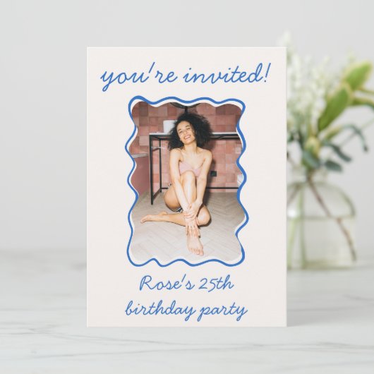 eigenzinnige hand getrokken golvende grens foto ve kaart (Staand voorkant)