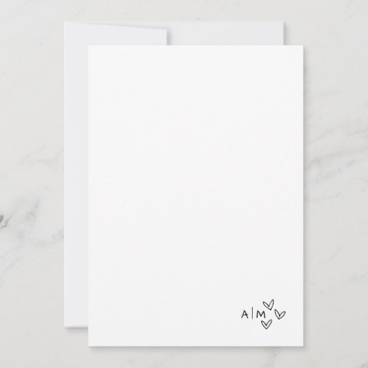 Eigenzinnige hand getrokken grillige bruiloft kaart (Achterkant)