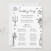 Eigenzinnige hand getrokken grillige bruiloft prog kaart (Achterkant)