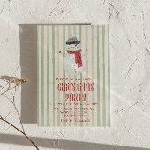 eigenzinnige hand getrokken kerst sneeuwpop parti kaart