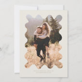 Eigenzinnige Hand Getrokken Lijn Cream Wedding Kaart (Achterkant)