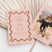 Eigenzinnige Hand Getrokken Lijn Terracotta Huweli Kaart