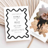 Eigenzinnige Hand Getrokken Lijn Witte Huwelijk Kaart