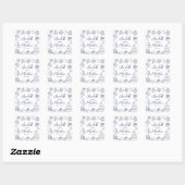 Eigenzinnige Hand Getrokken Marine Blauw Whimsical Vierkante Sticker (Vel)