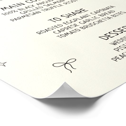 Eigenzinnige Hand getrokken Maroon Menu Poster (Hoek)