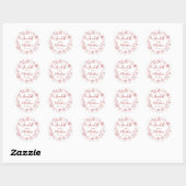 Eigenzinnige Hand Getrokken Rode Whimsical Wedding Ronde Sticker (Vel)