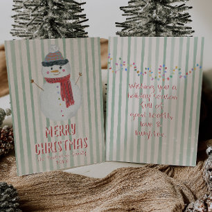Eigenzinnige Hand Getrokken Sneeuwman Kerstmis Nie Feestdagenkaart