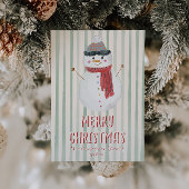 Eigenzinnige Hand Getrokken Sneeuwman Kerstmis Nie Feestdagenkaart