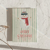 Eigenzinnige Hand Getrokken Sneeuwman Kerstmis Nie Feestdagenkaart