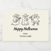 Eigenzinnige Hand Getrokken Spooky Halloween Sparkling Wijnetiket (Enkel label)