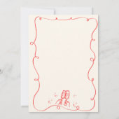 Eigenzinnige Hand Getrokken Squiggle Rode Kerstfee Kaart (Achterkant)