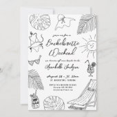 Eigenzinnige Hand Getrokken Tropisch Strand Bachel Kaart (Voorkant)