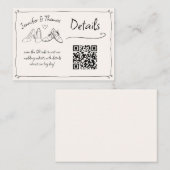 Eigenzinnige Hand Getrokken Trouwschoenen QR Code  Informatiekaartje (Voorkant / Achterkant)