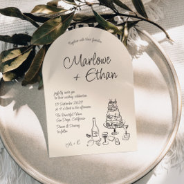 Eigenzinnige handgeschreven geïllustreerde boogbru kaart