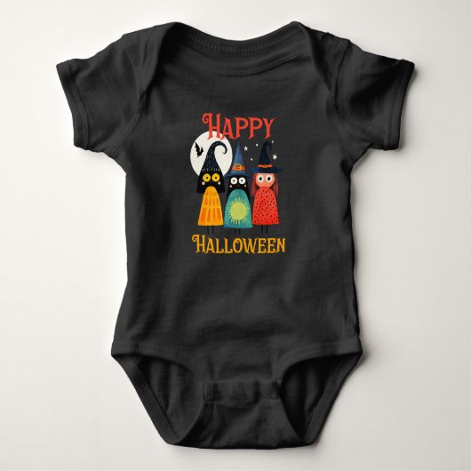 Eigenzinnige heksen Happy Halloween Spooky Schatti Romper (Voorkant)