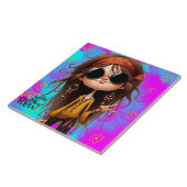 Eigenzinnige Hippie Chic Flow Keramische Tegel Tegeltje (Zijkant)