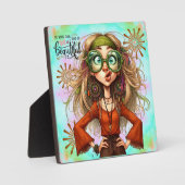 Eigenzinnige Hippie Chic Mooie Tafelblad Plaque Fotoplaat (Voorkant)