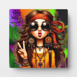 Eigenzinnige Hippie Chic Wild Tafelblad Plaque met Fotoplaat