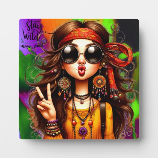 Eigenzinnige Hippie Chic Wild Tafelblad Plaque met Fotoplaat (Voorkant)