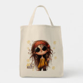 Eigenzinnige Hippie Lady Flow Canvas tas (Achterkant)
