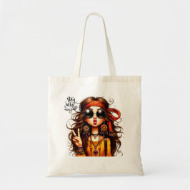 Eigenzinnige Hippie Lady Stay Weird Canvas tas