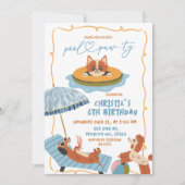 Eigenzinnige Hond Pool Paw-ty verjaardag Kaart (Voorkant)