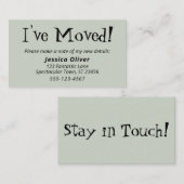 Eigenzinnige "Ik ben verhuisd" Sage hand-out Kaart Visitekaartje (Voorkant / Achterkant)