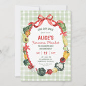 Eigenzinnige illustratie Boeren Markt Verjaardag Kaart (Voorkant)