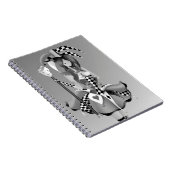 Eigenzinnige Jester en Poppenkoning Grijs Monochro Notitieboek (Rechterzijde)