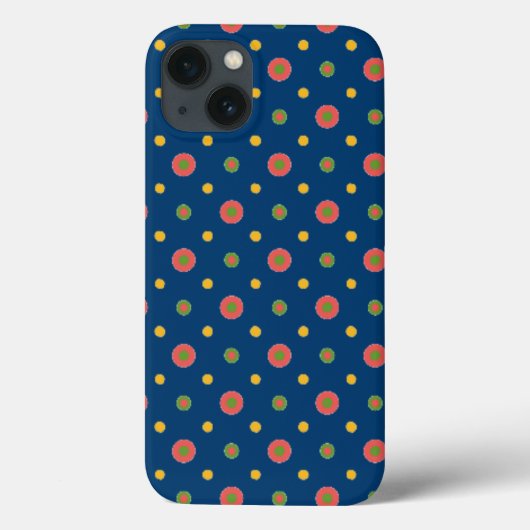 Eigenzinnige Jumbo Polka Dots op Navy Blue iPad Ca Case-Mate iPhone Case (Achterkant)