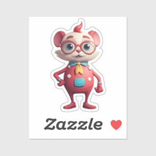eigenzinnige karakter aangepaste cut Sticker