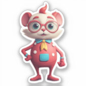 eigenzinnige karakter aangepaste cut Sticker (Voorkant)