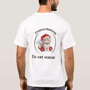 Eigenzinnige kat in de vermomming van Kerstmis G T-shirt