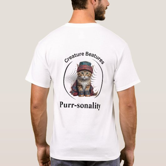 Eigenzinnige kat in het Schotse Tartan | Grappig s T-shirt (Achterkant)