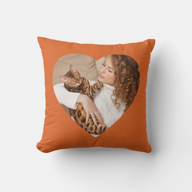 Eigenzinnige kat patroon hart-vormige huisdier fot kussen (Voorkant)