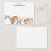 Eigenzinnige katten Opstelling Kat liefhebber Gepe Notitiekaartje (Voorkant / Achterkant)