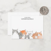 Eigenzinnige katten Opstelling Kat liefhebber Gepe Notitiekaartje (Voorkant / Achterkant in situ)